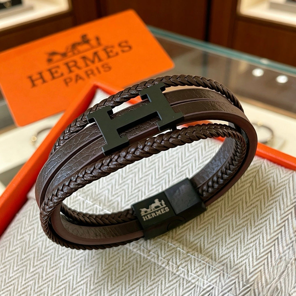 Martin Graham bangle in polished metal-tone – styled product view