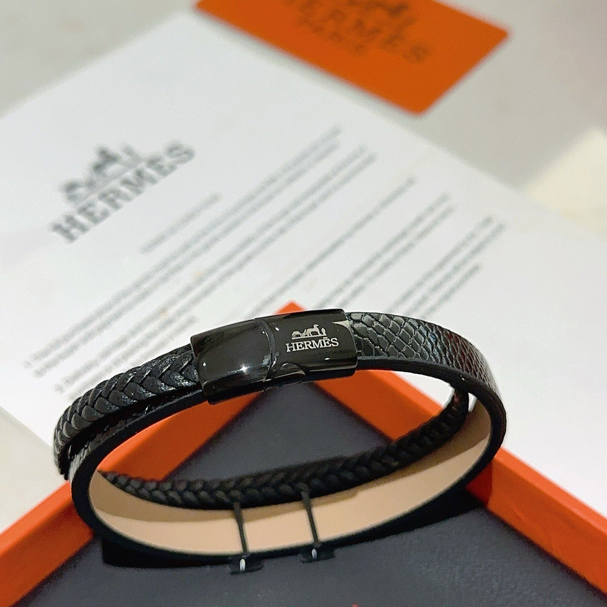 Martin Graham bangle in polished metal-tone – styled product view