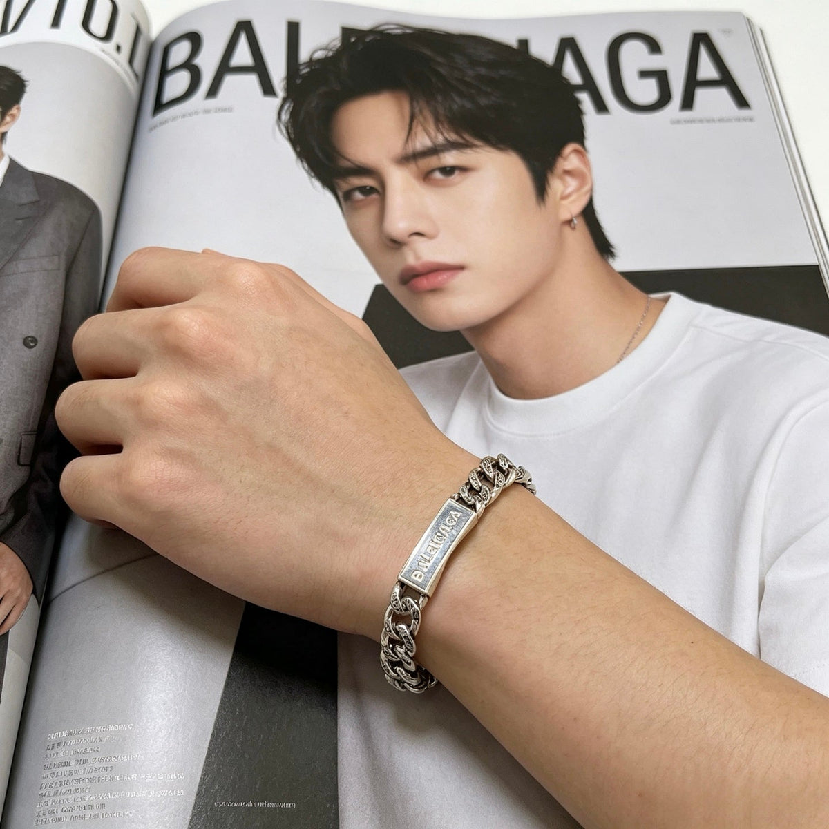Martin Graham bracelet in polished metal-tone – styled product view