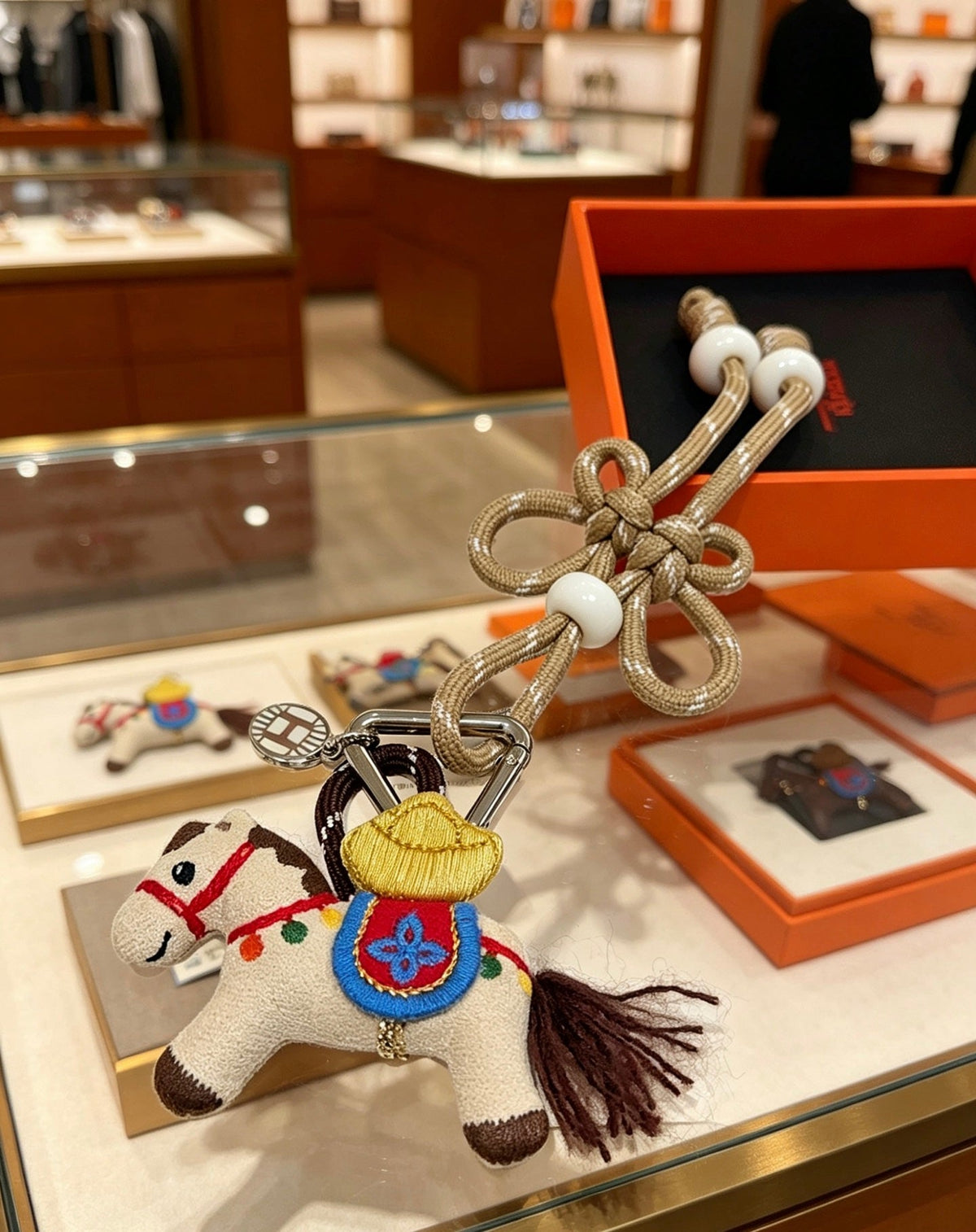 Martin Graham keychain in polished metal-tone – styled product view