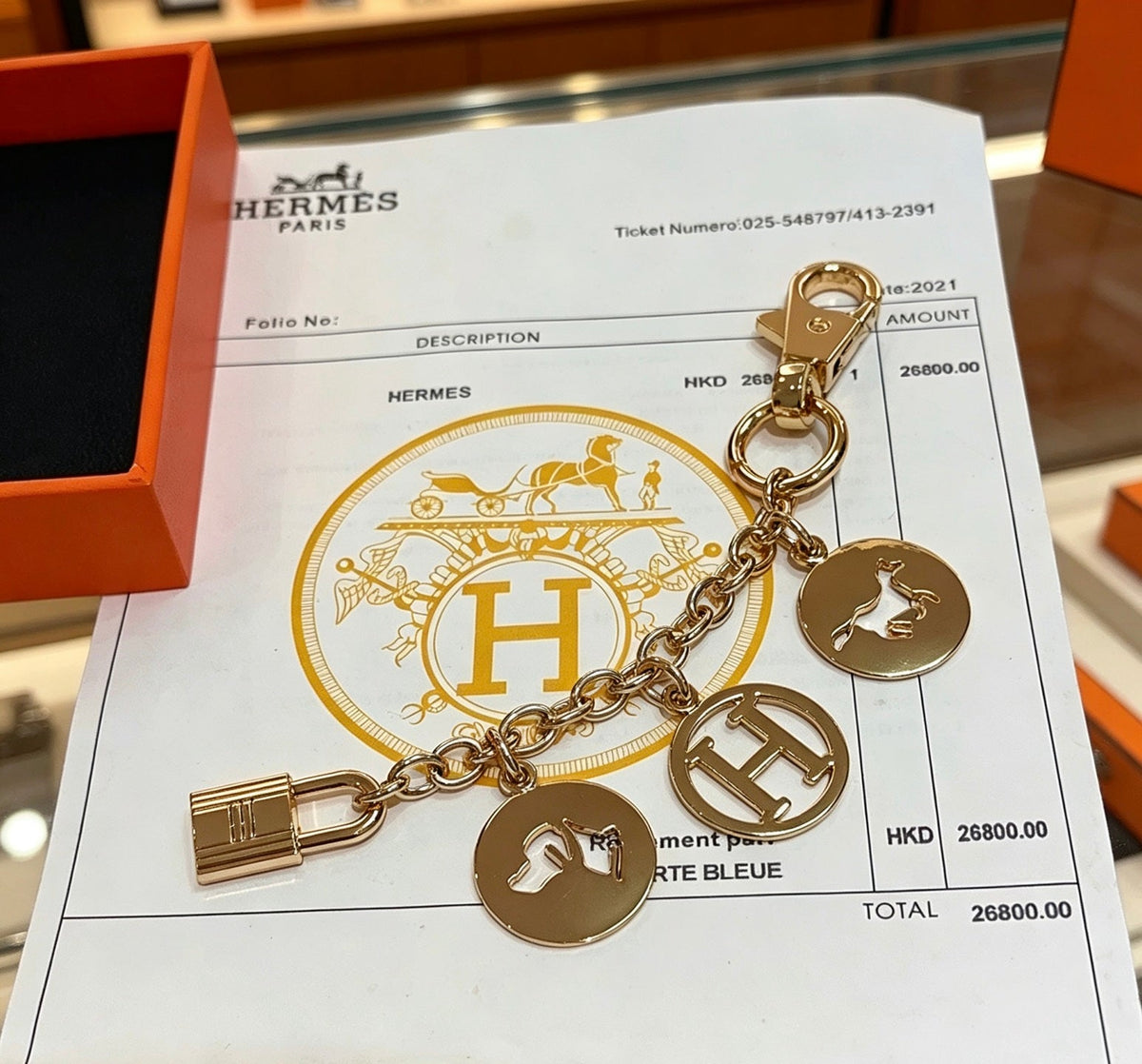Martin Graham keychain in polished metal-tone – styled product view