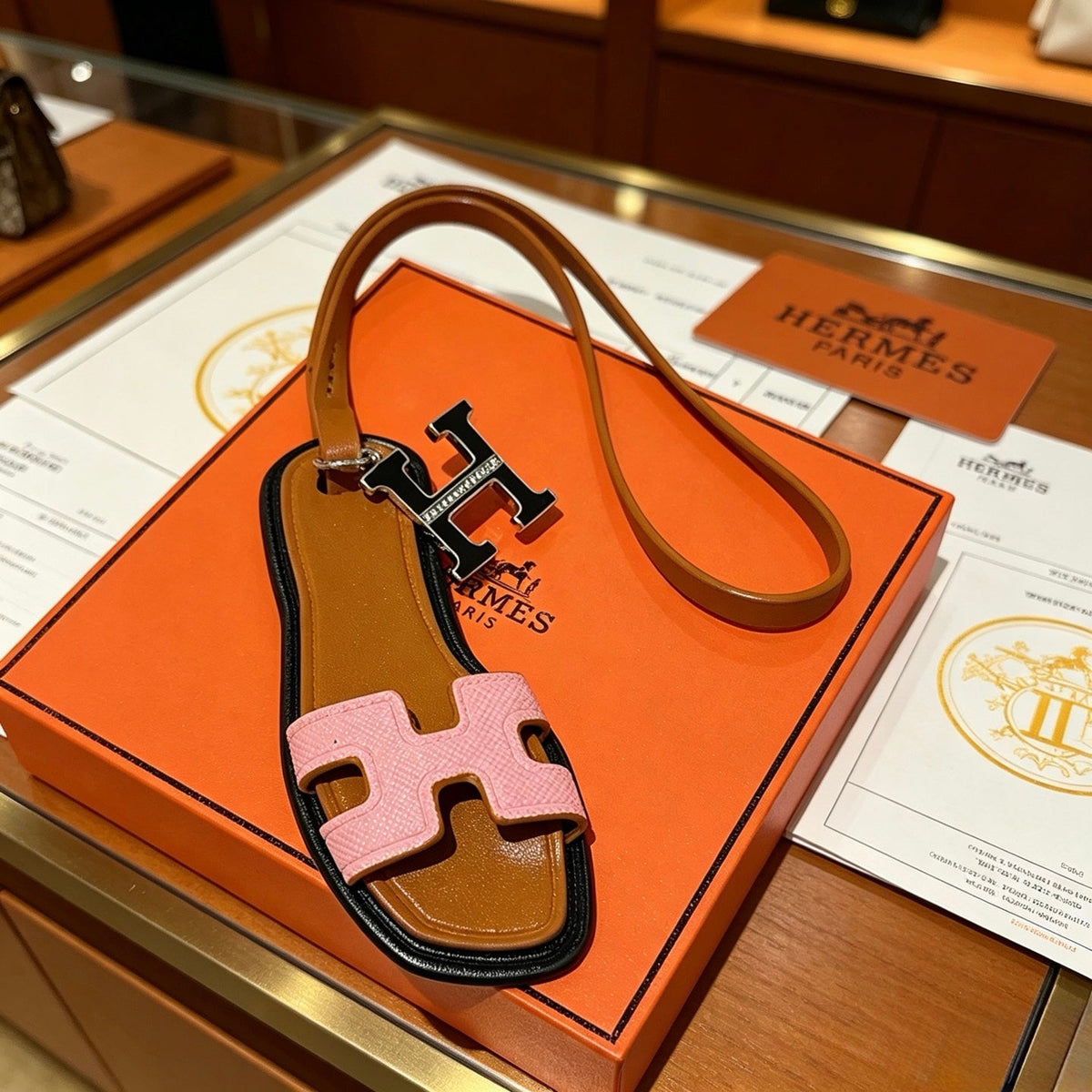 Martin Graham keychain in polished metal-tone – styled product view
