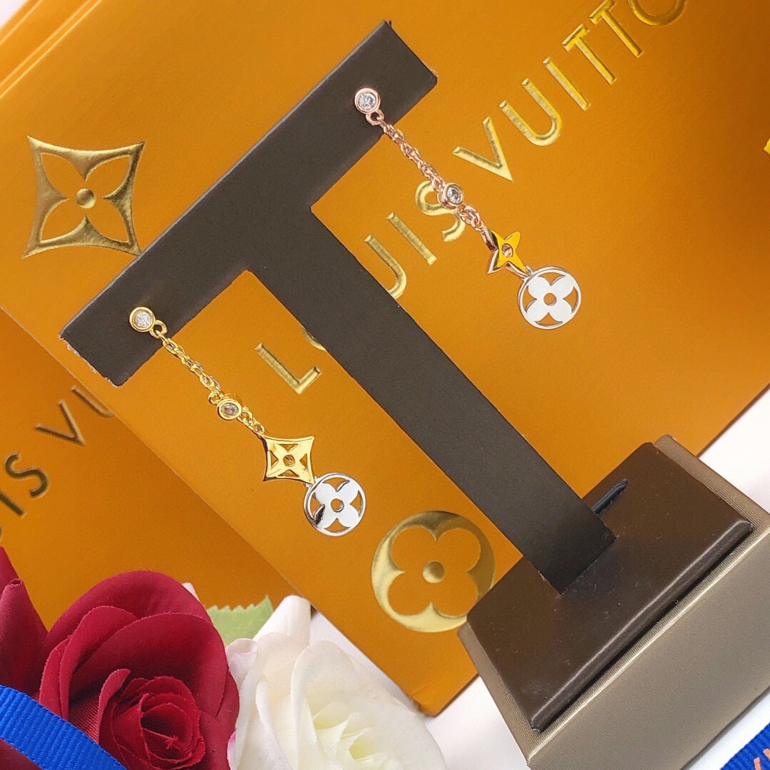 Martin Graham stud earrings in polished metal-tone – styled product view