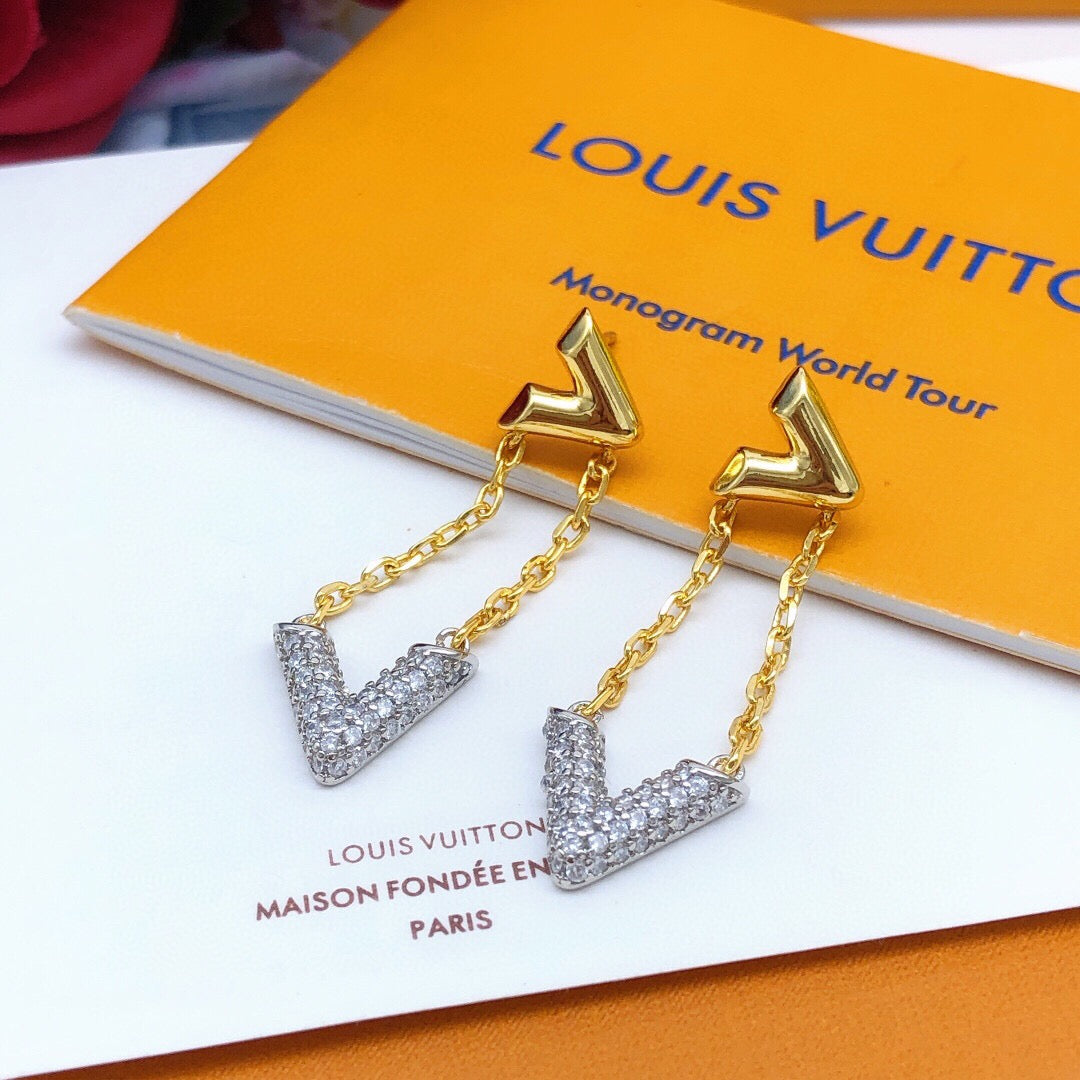 Martin Graham stud earrings in polished metal-tone – front product view