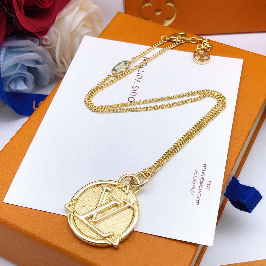 Martin Graham pendant necklace in polished metal-tone – styled product view