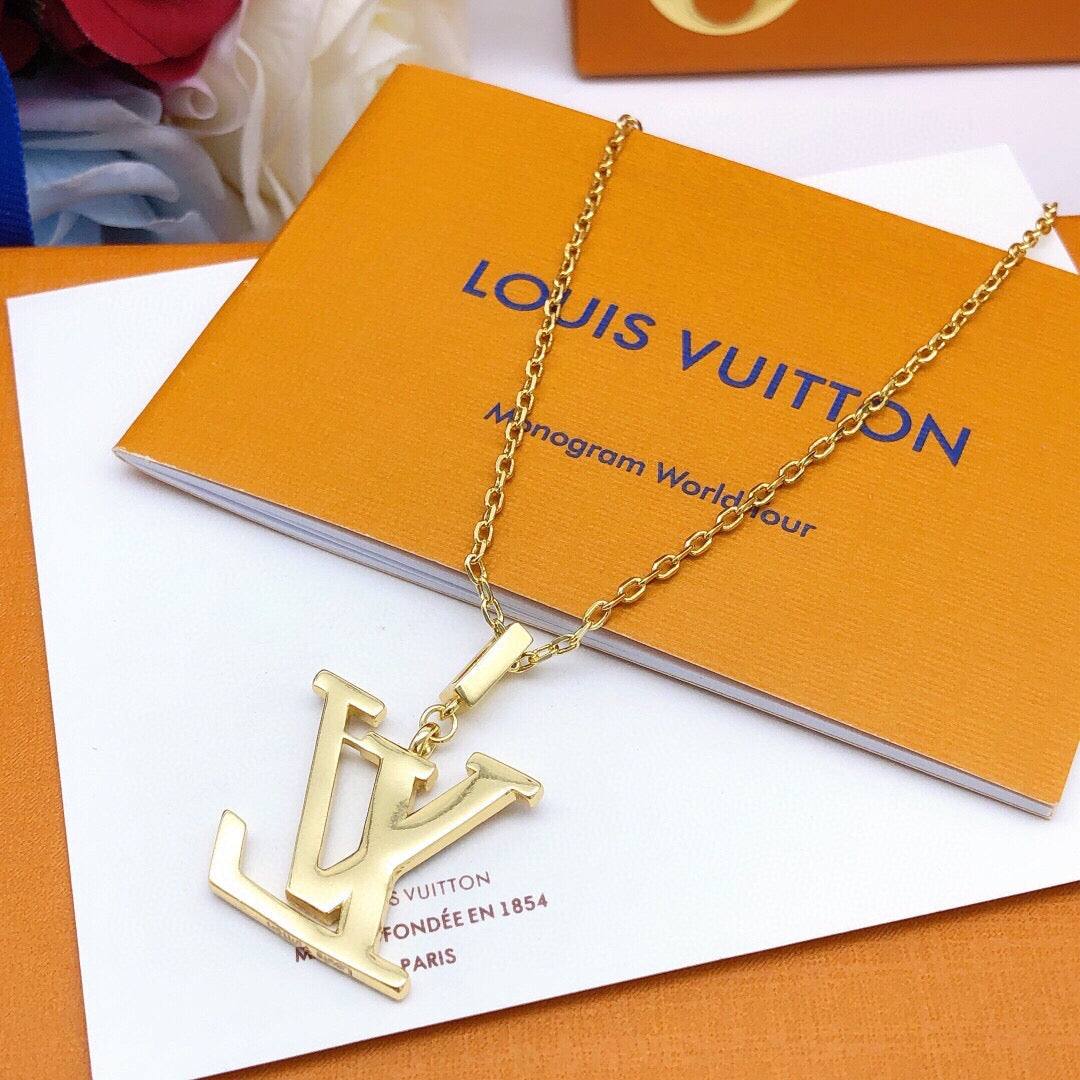 Martin Graham pendant necklace in polished metal-tone – front product view