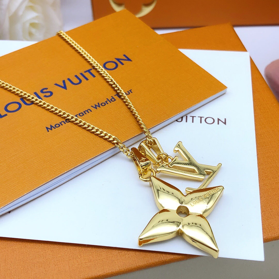 Martin Graham pendant necklace in polished metal-tone – front product view