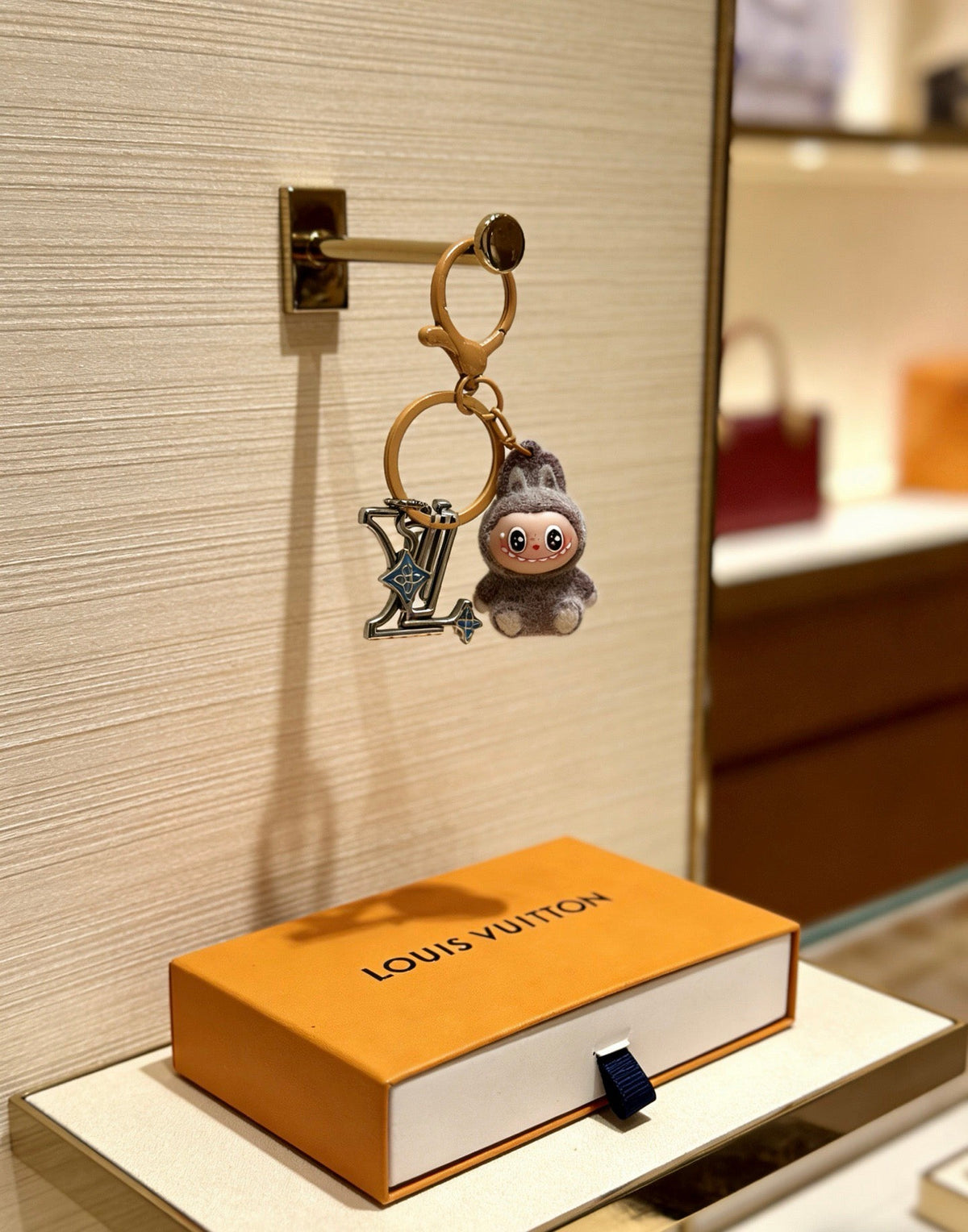 Martin Graham keychain in polished metal-tone – styled product view