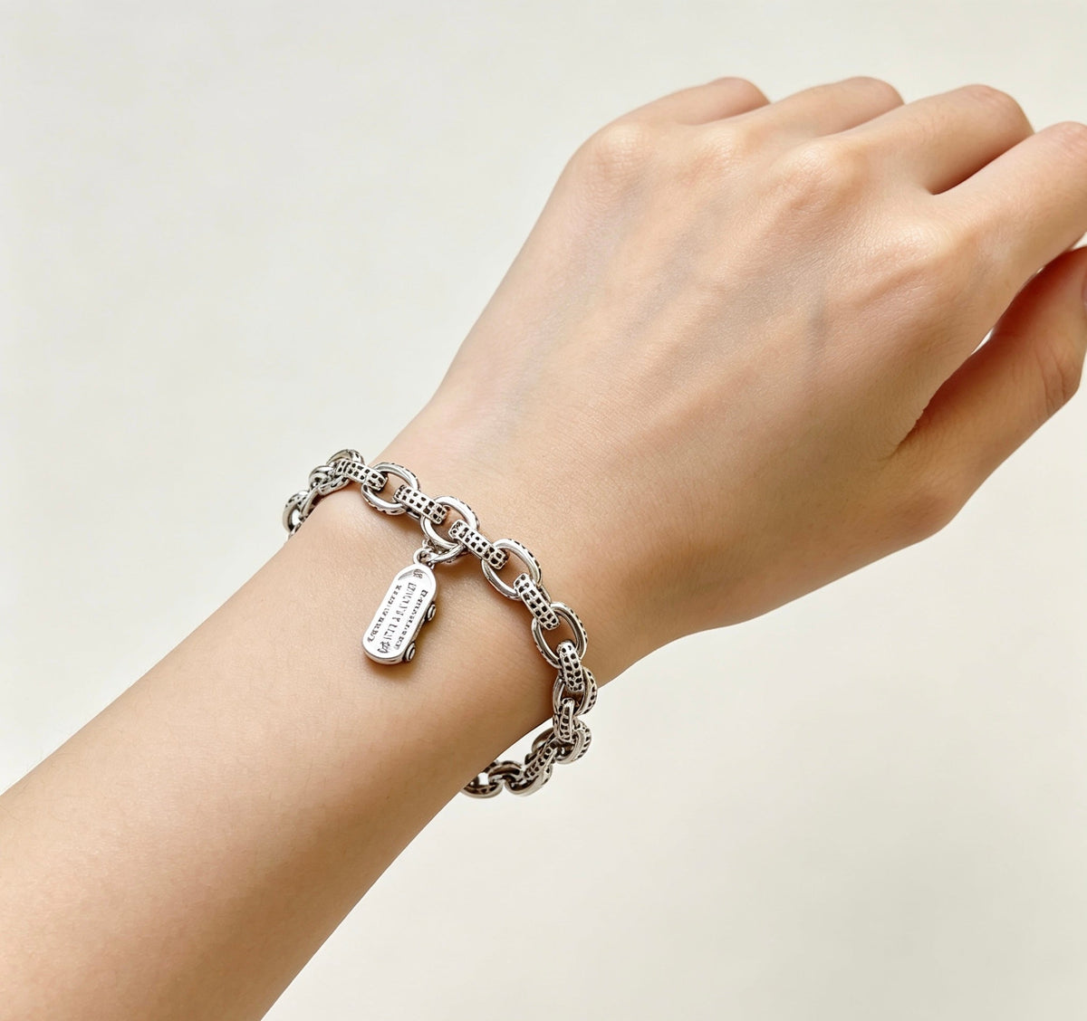 Martin Graham bracelet in polished metal-tone – styled product view