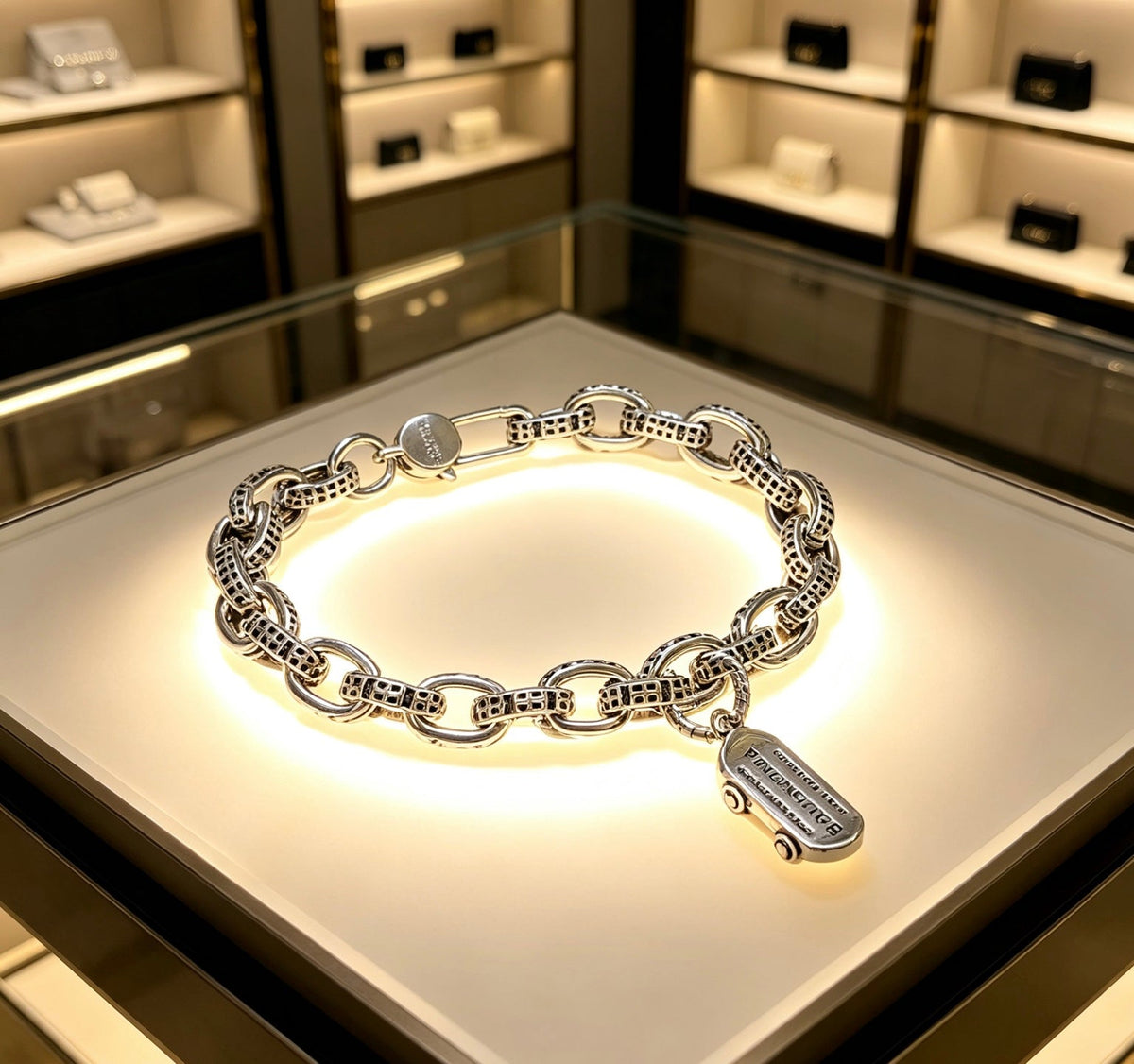 Martin Graham bracelet in polished metal-tone – front product view