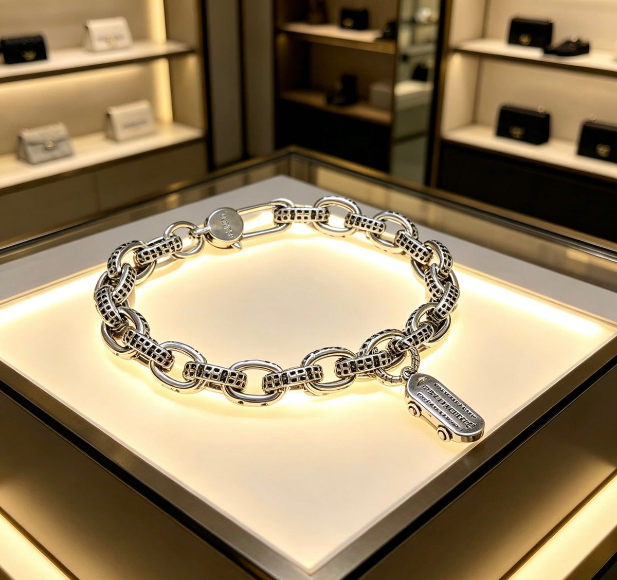 Martin Graham bracelet in polished metal-tone – detail view