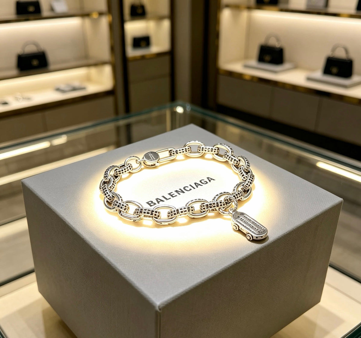 Martin Graham bracelet in polished metal-tone – close-up detail