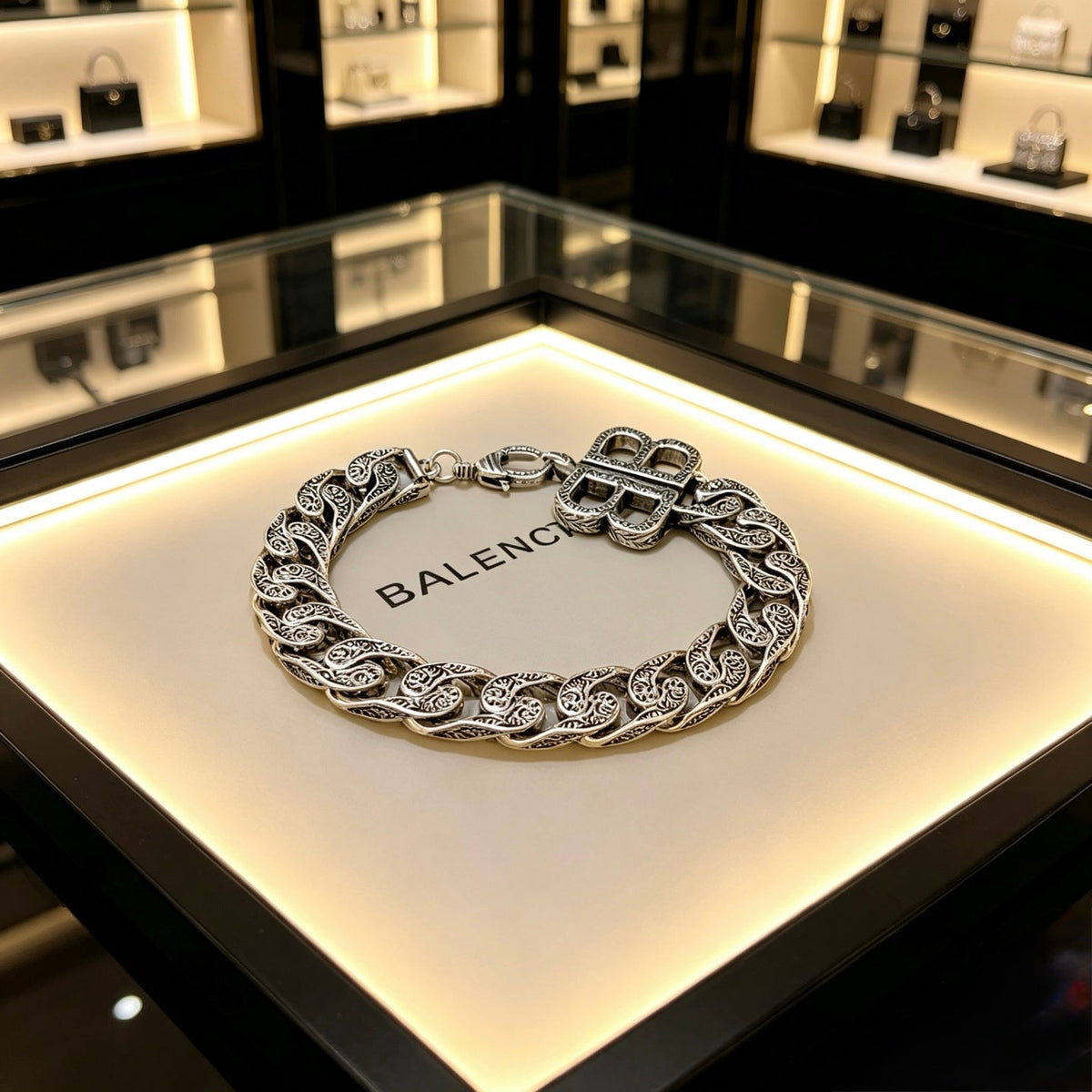 Martin Graham bracelet in polished metal-tone – front product view