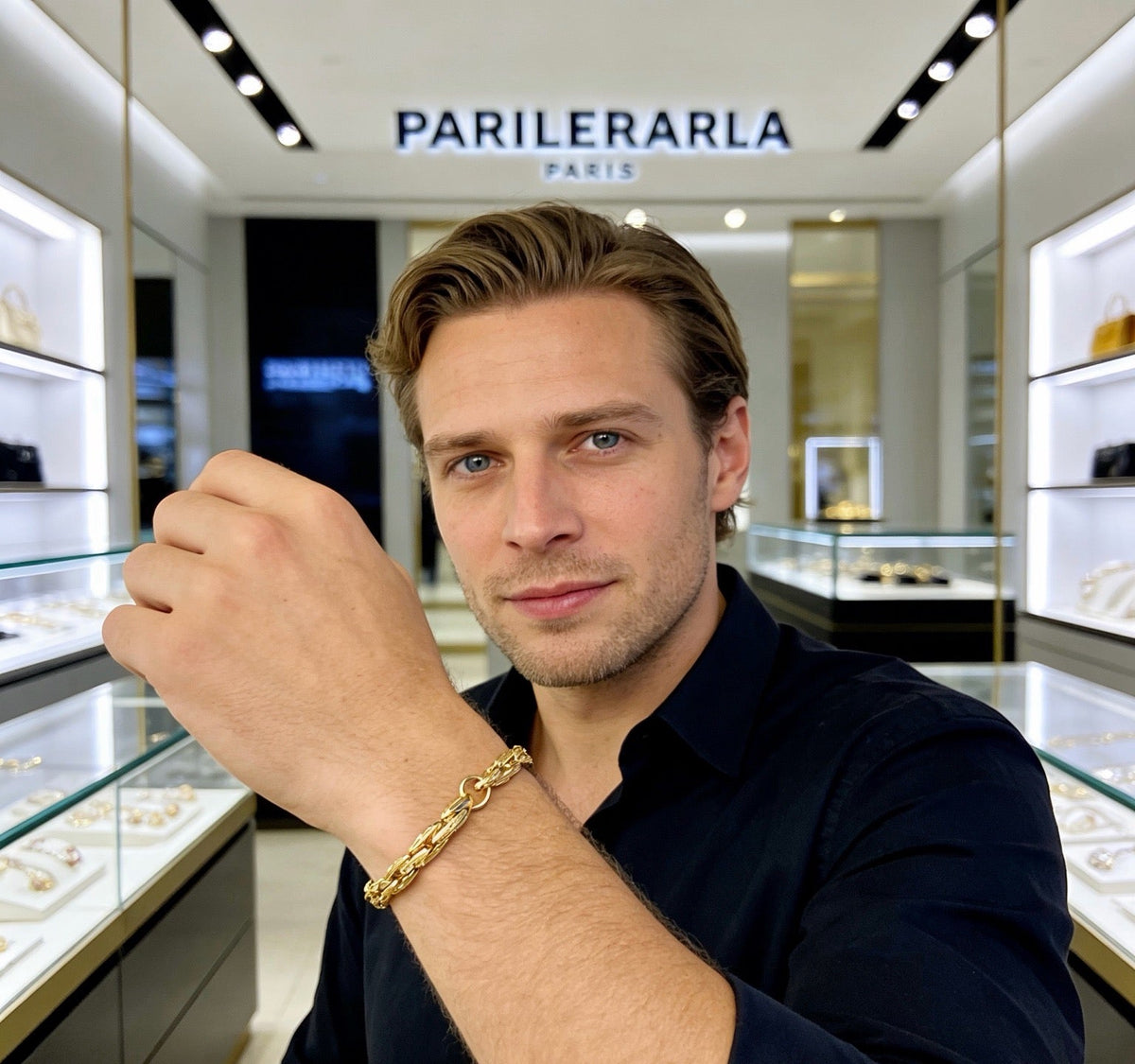Martin Graham bracelet in polished metal-tone – front product view