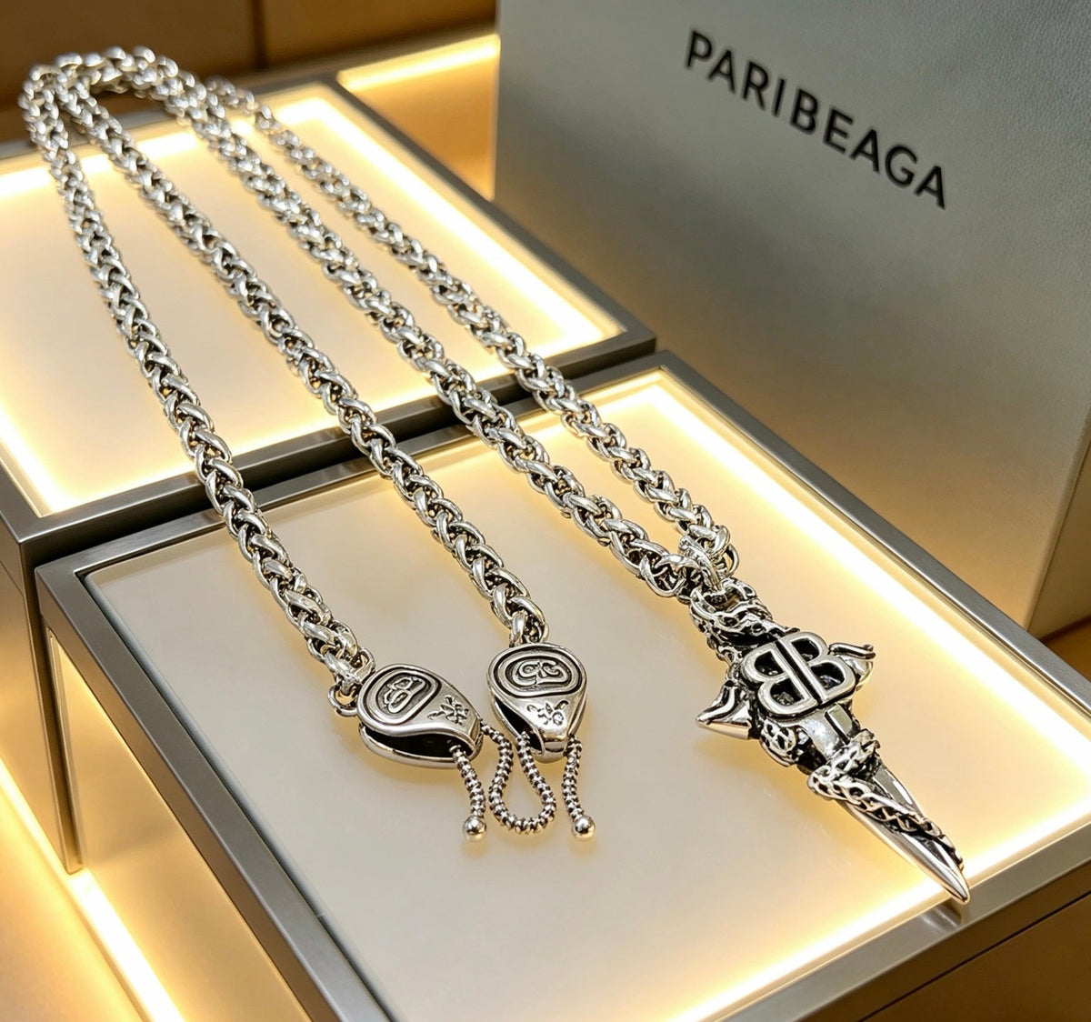 Martin Graham pendant necklace in polished metal-tone – main product view