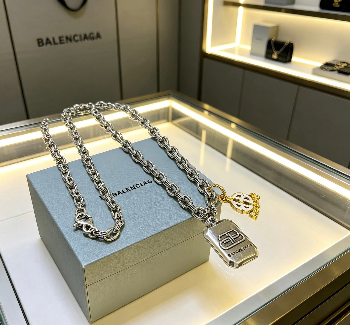 Martin Graham pendant necklace in polished metal-tone – main product view