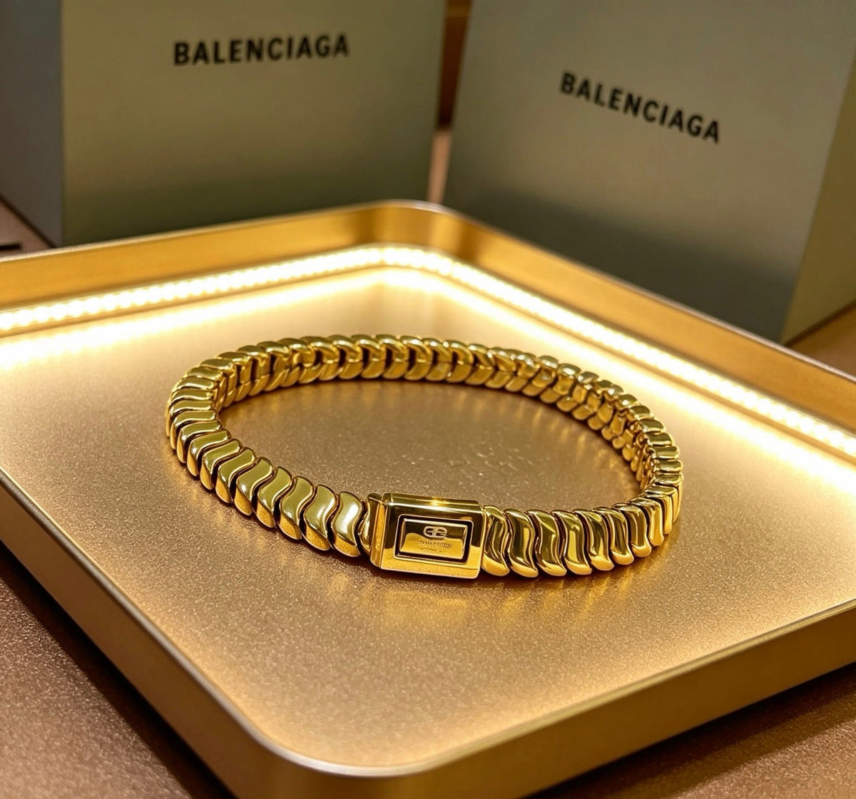 Martin Graham bracelet in polished metal-tone – side detail