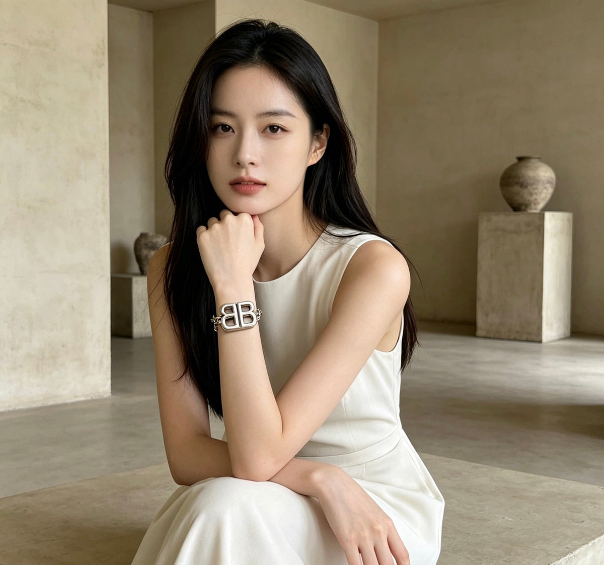 Martin Graham bracelet in polished metal-tone – front product view
