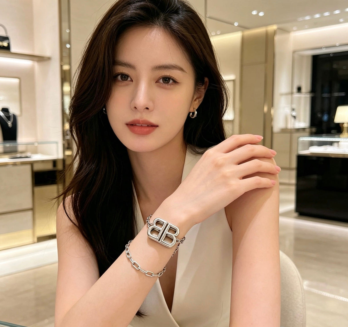 Martin Graham bracelet in polished metal-tone – styled product view