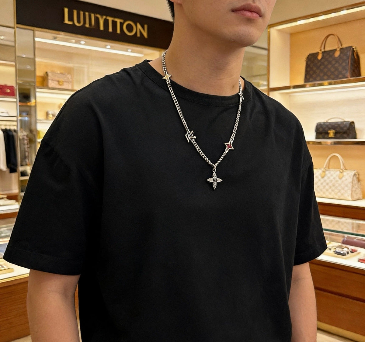 Martin Graham pendant necklace in polished metal-tone – main product view