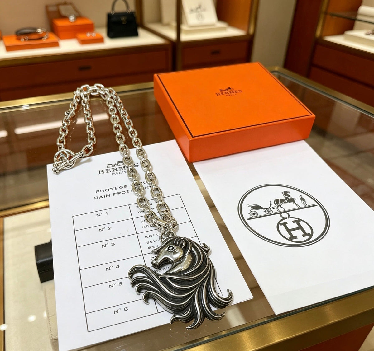 Martin Graham pendant necklace in polished metal-tone – front product view