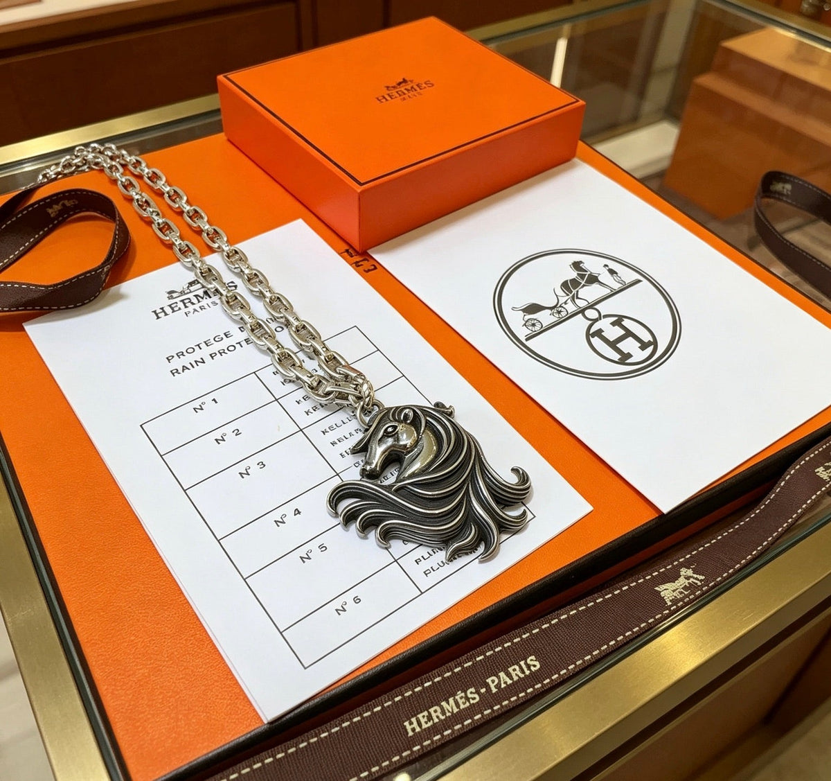 Martin Graham pendant necklace in polished metal-tone – styled product view