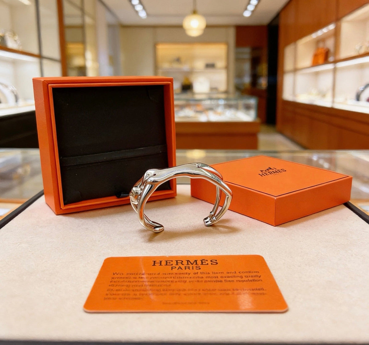 Martin Graham bangle in polished metal-tone – front product view