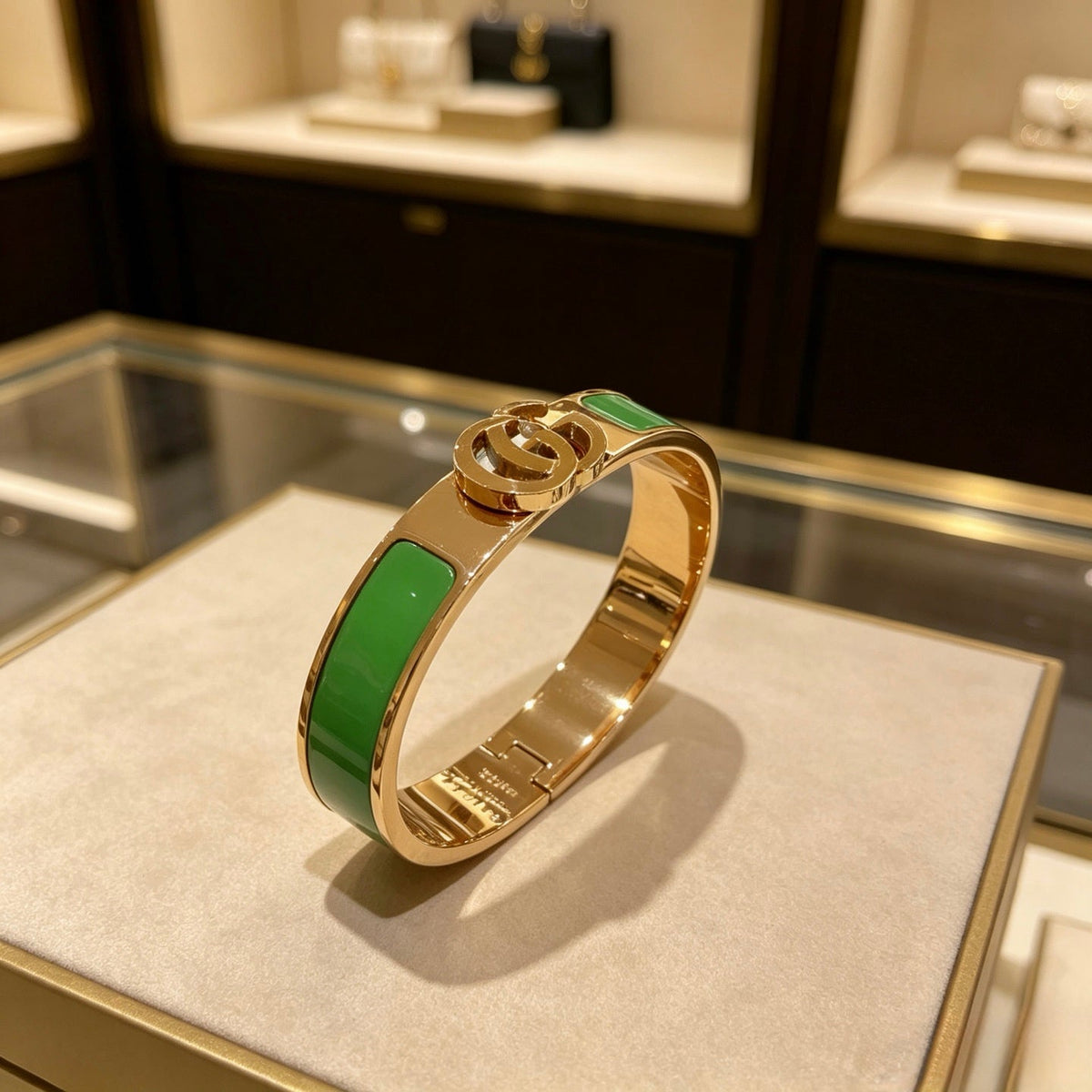 Martin Graham bangle in polished metal-tone – front product view