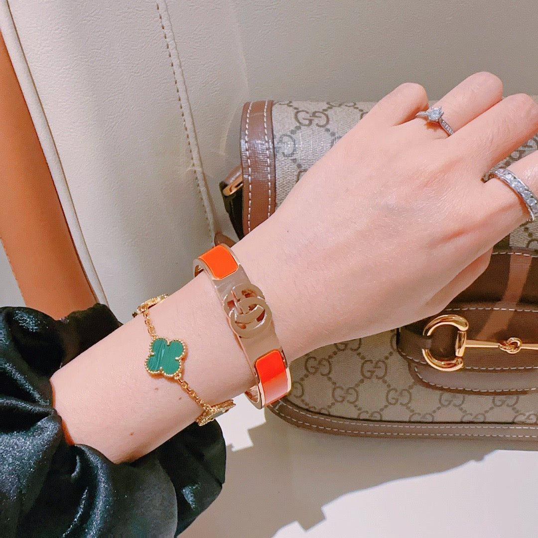 Martin Graham bangle in polished metal-tone – styled product view