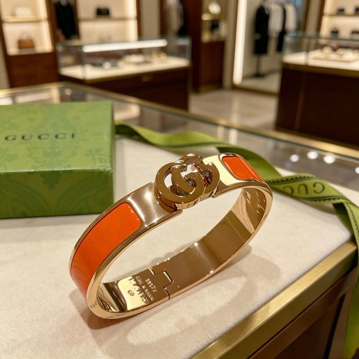 Martin Graham bangle in polished metal-tone – front product view