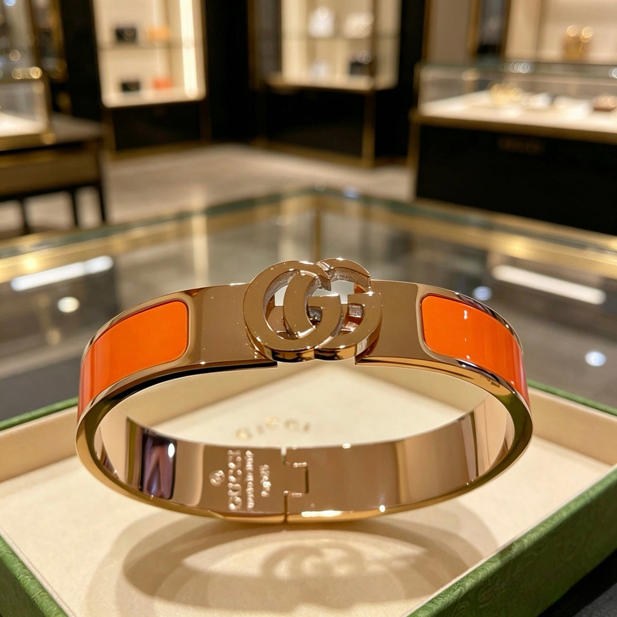 Martin Graham bangle in polished metal-tone – front product view
