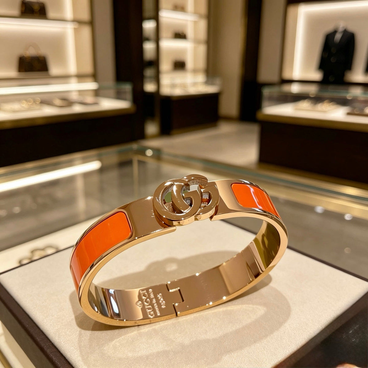 Martin Graham bangle in polished metal-tone – side detail