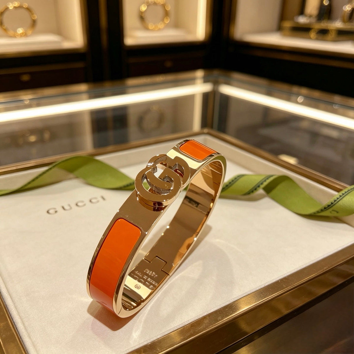Martin Graham bangle in polished metal-tone – close-up detail