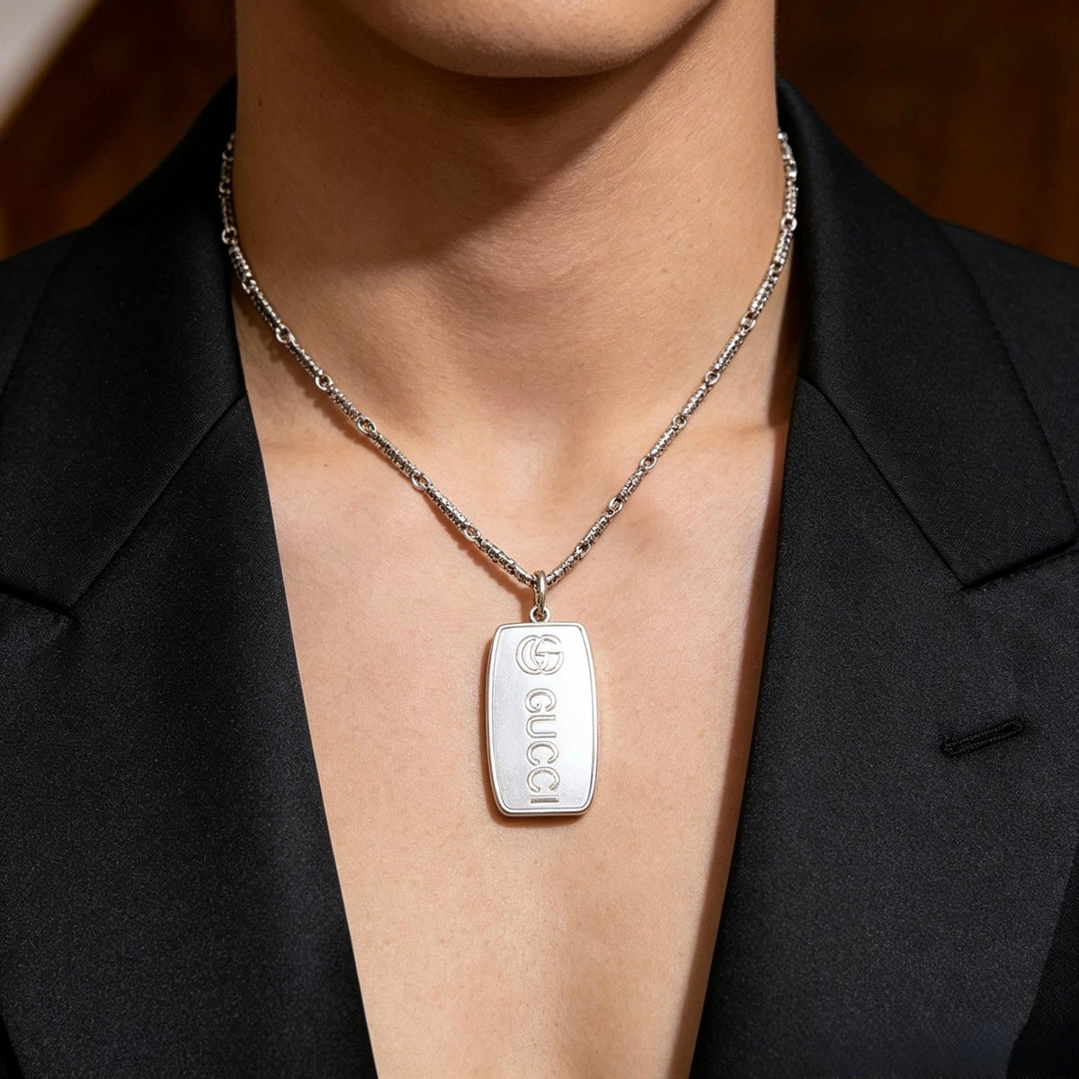 Martin Graham pendant necklace in polished metal-tone – main product view