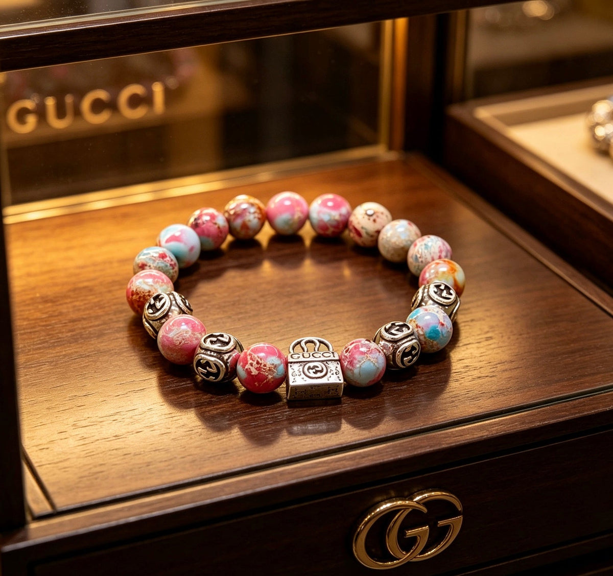 Martin Graham bracelet in polished metal-tone – close-up detail