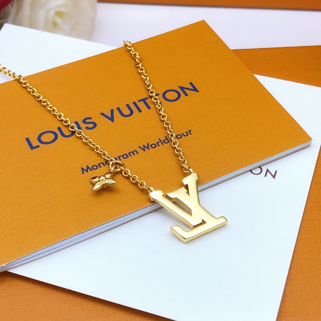 Martin Graham pendant necklace in polished metal-tone – front product view