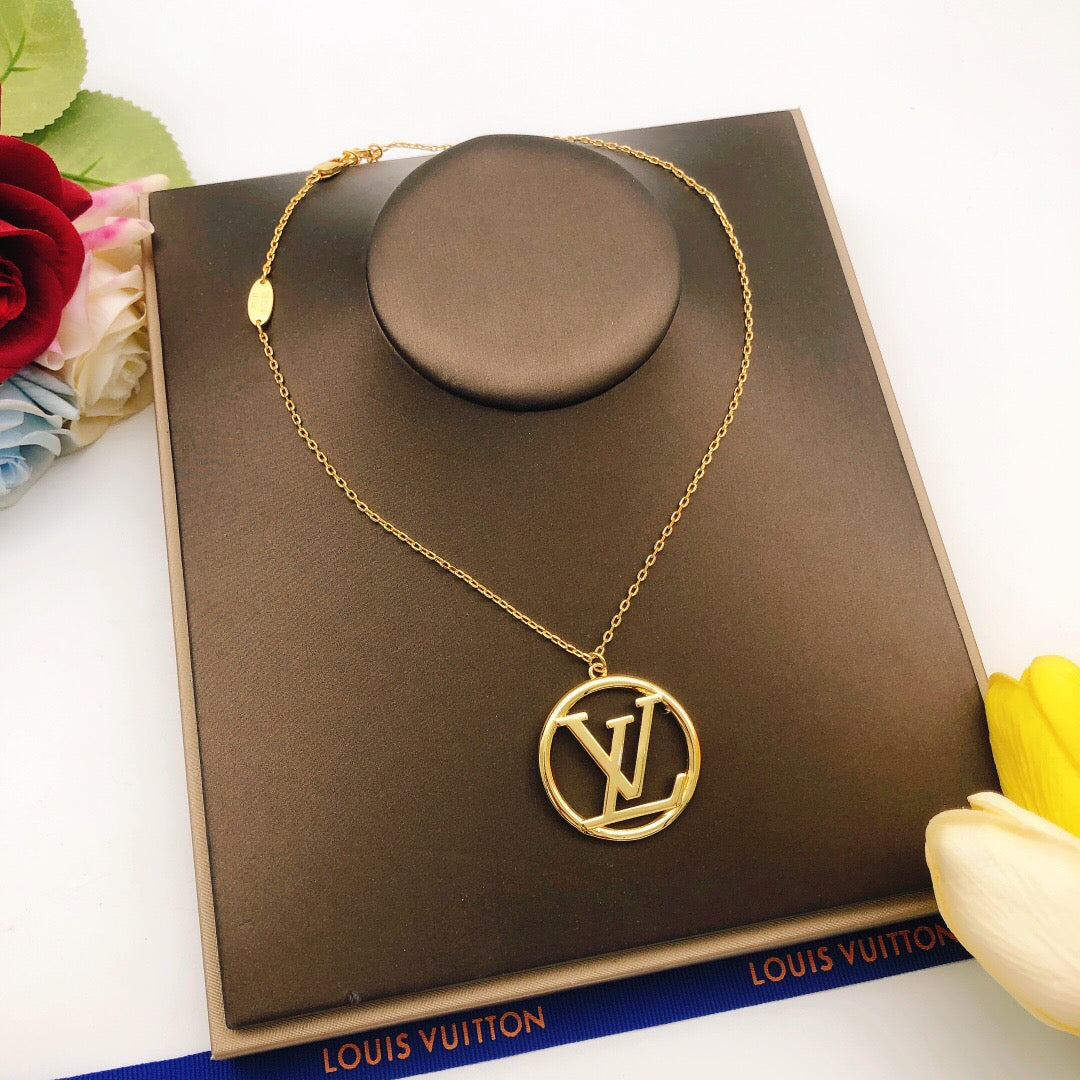 Martin Graham pendant necklace in polished metal-tone – styled product view