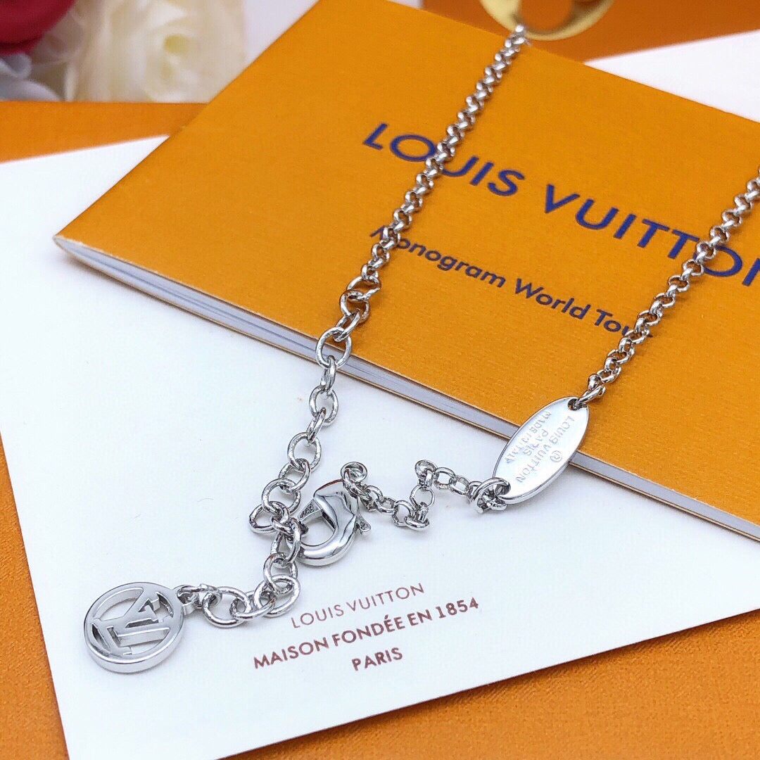 Martin Graham pendant necklace in polished metal-tone – front product view