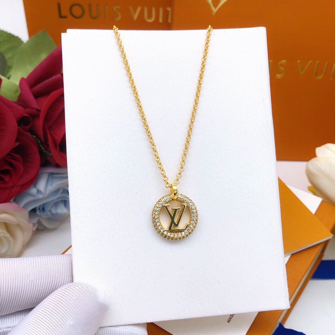 Martin Graham pendant necklace in polished metal-tone – styled product view