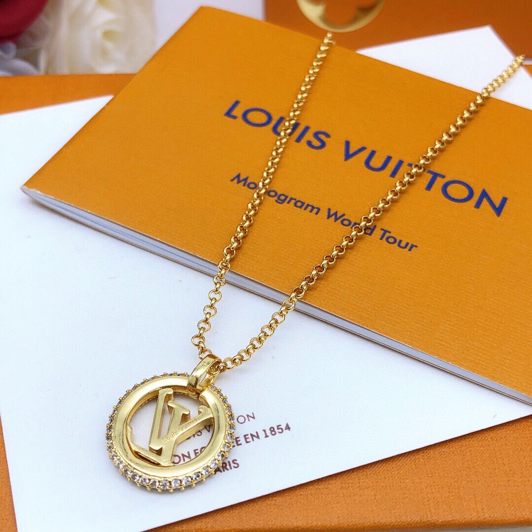 Martin Graham pendant necklace in polished metal-tone – front product view
