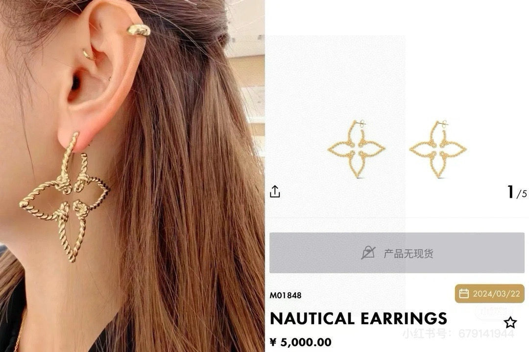 Martin Graham stud earrings in polished metal-tone – side detail