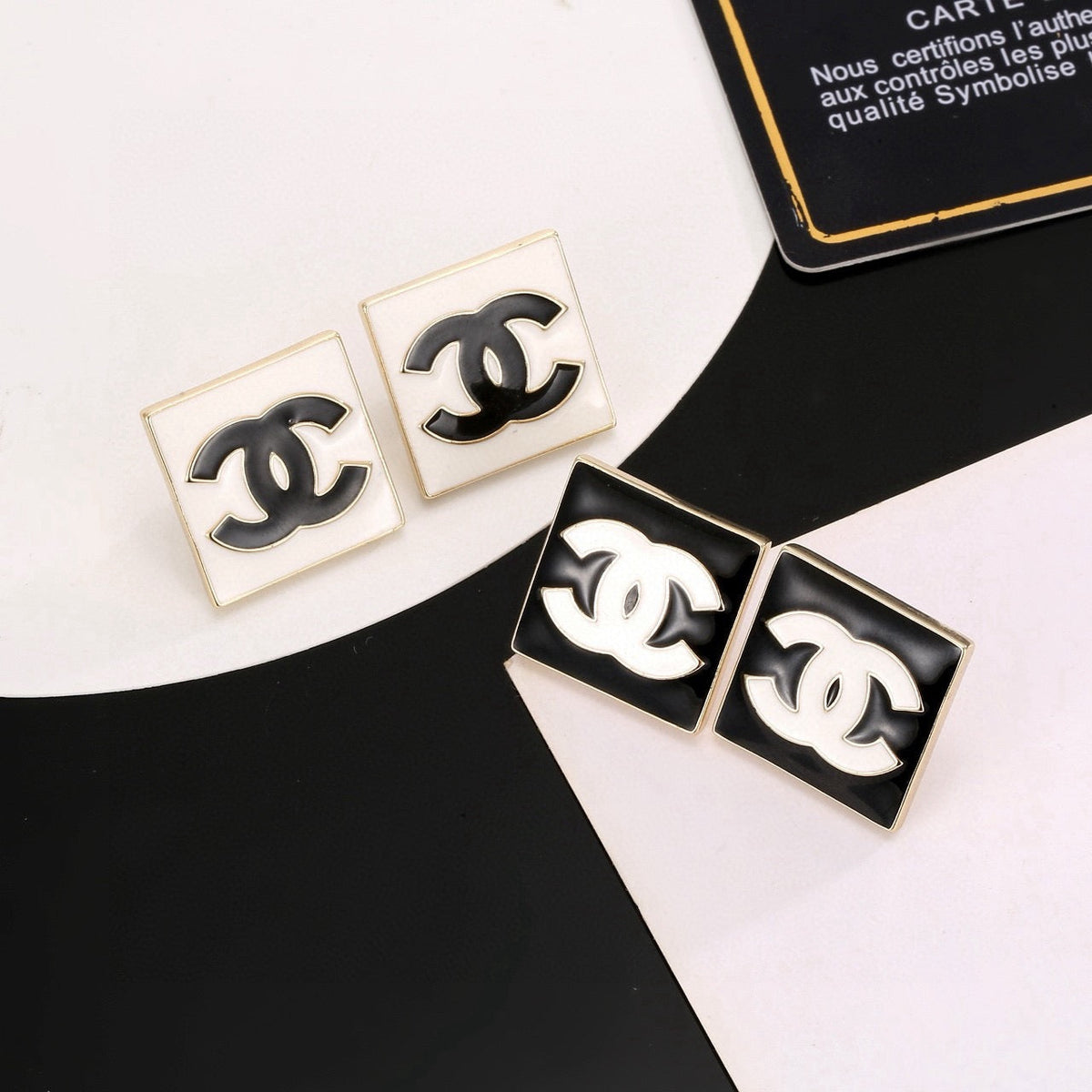 Martin Graham stud earrings in polished metal-tone – main product view