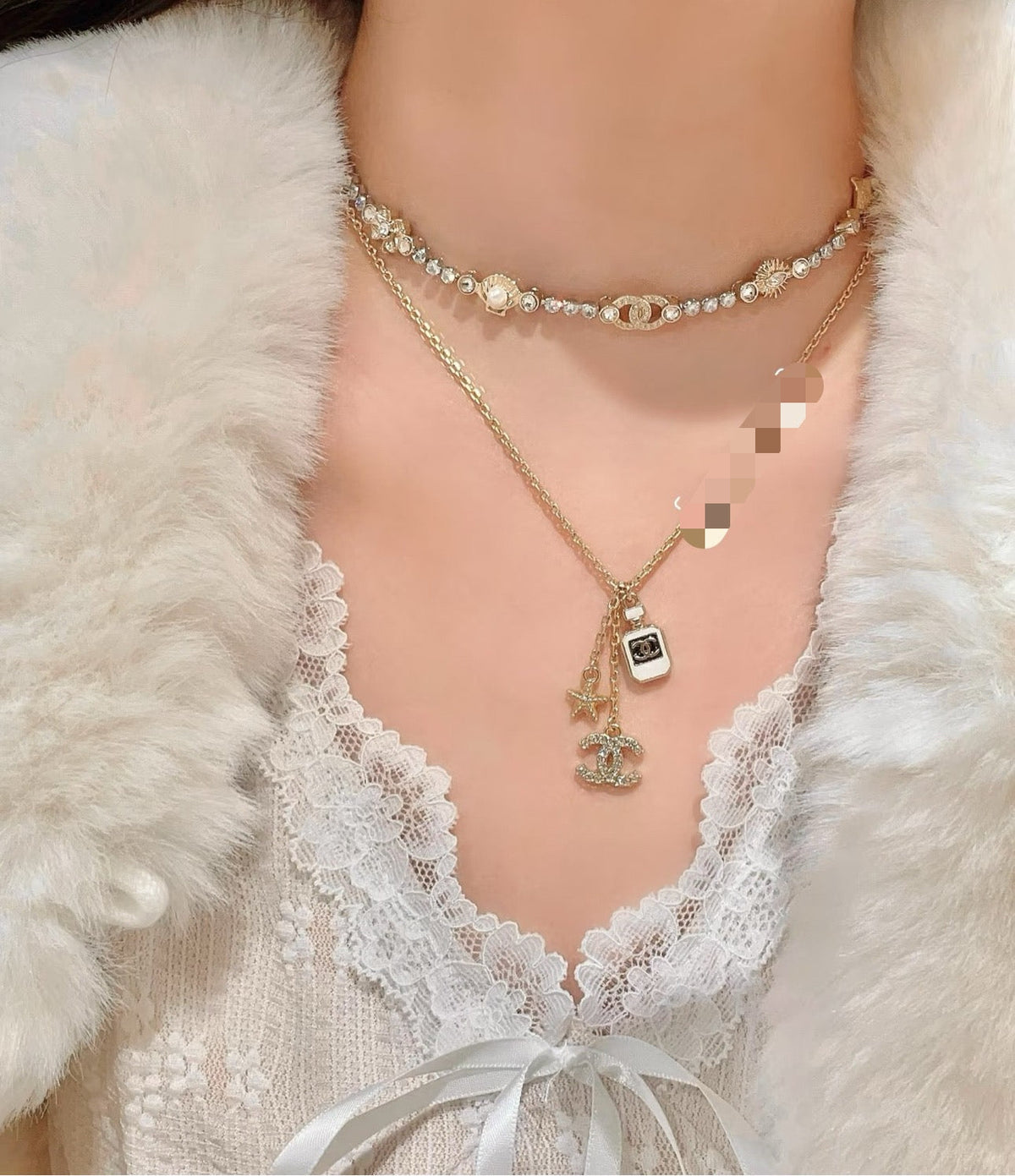 Martin Graham pendant necklace in polished metal-tone – styled product view