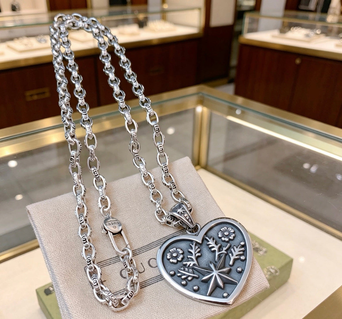Martin Graham pendant necklace in polished metal-tone – front product view