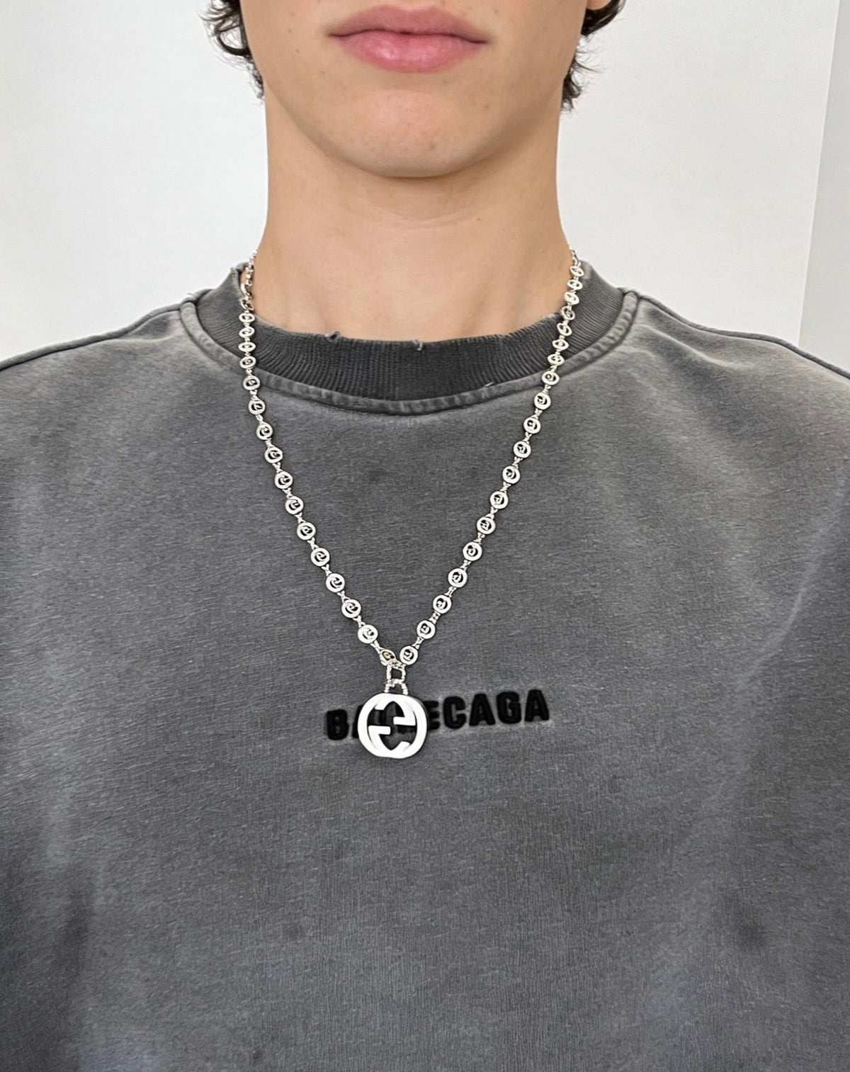 Martin Graham pendant necklace in polished metal-tone – main product view