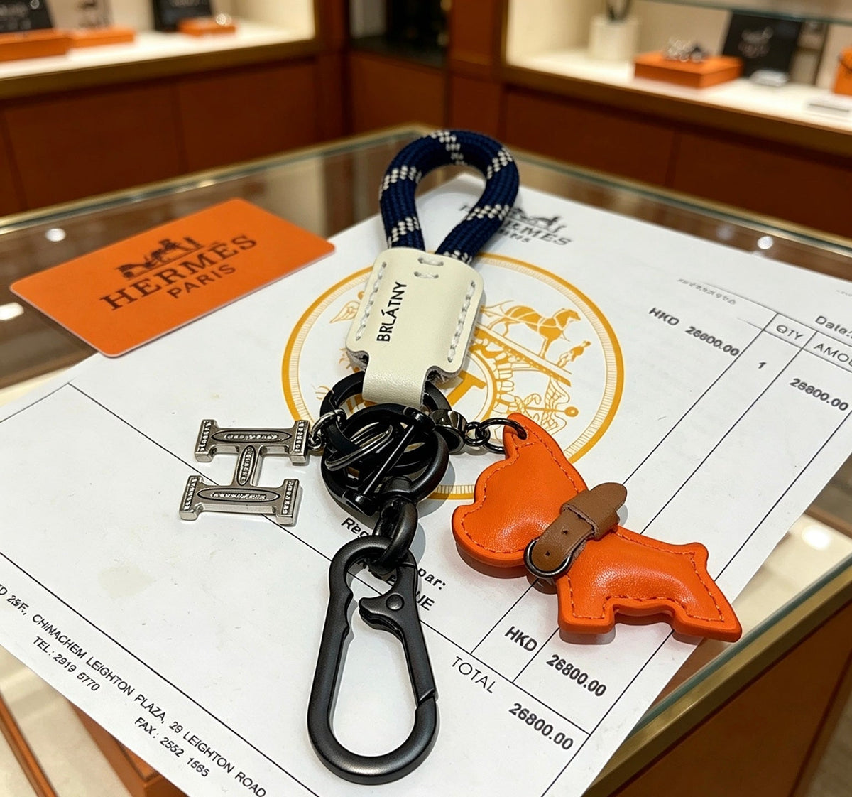 Martin Graham keychain in polished metal-tone – styled product view
