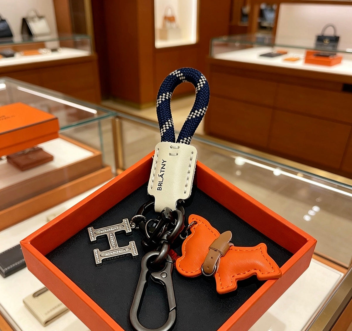 Martin Graham keychain in polished metal-tone – front product view