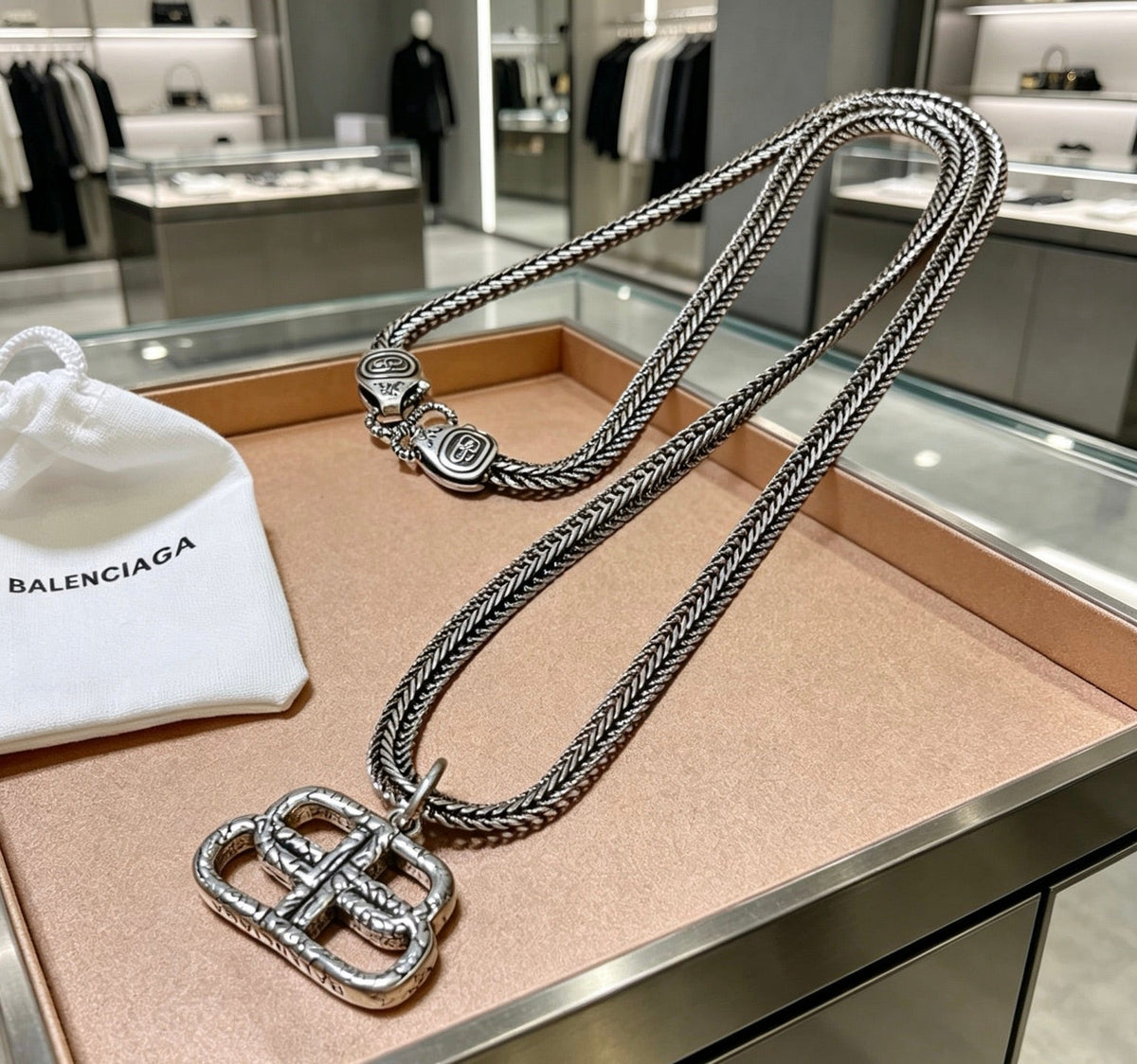 Martin Graham pendant necklace in polished metal-tone – main product view