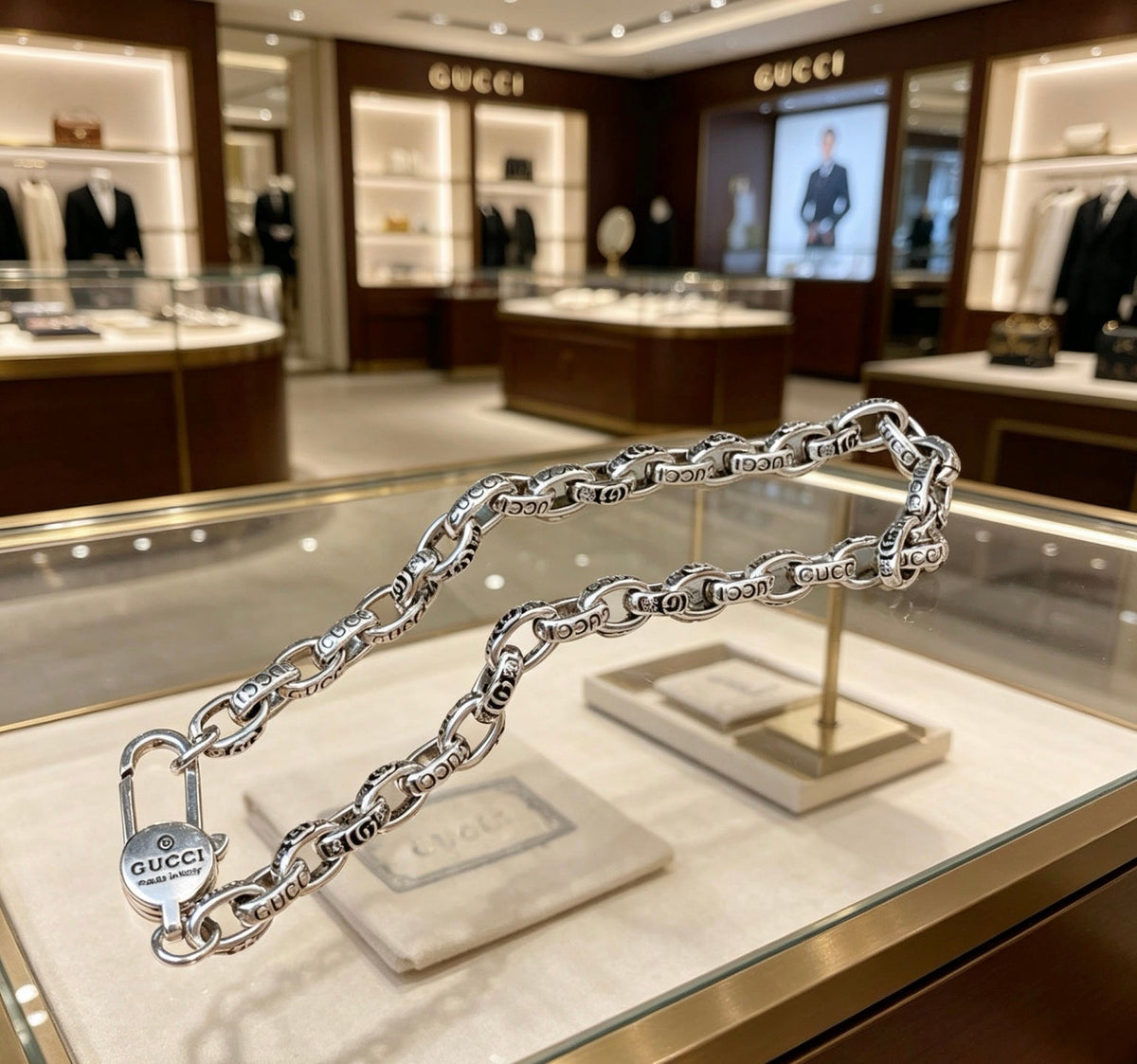 Martin Graham bracelet in polished metal-tone – side detail