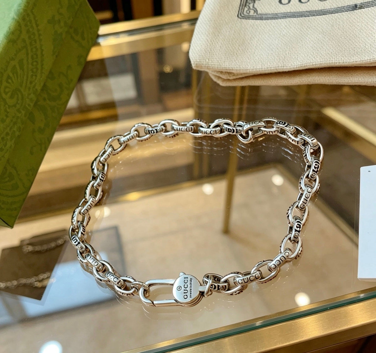 Martin Graham bracelet in polished metal-tone – front product view